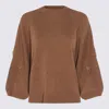 Max Mara Virgin Wool Cashmere Blend Sweater In Brown
