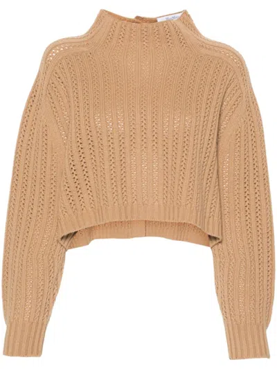 Max Mara Brown Wool And Cashmere Blend Sweater