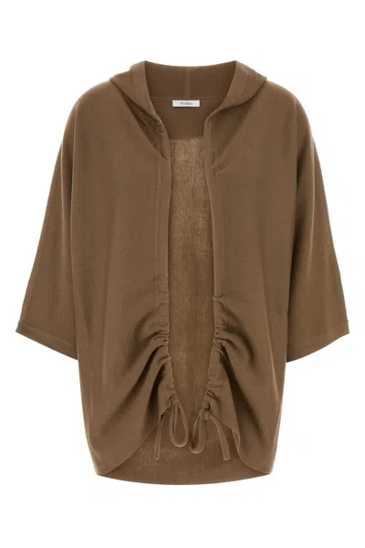 MAX MARA BROWN WOOL ASTER CARDIGAN