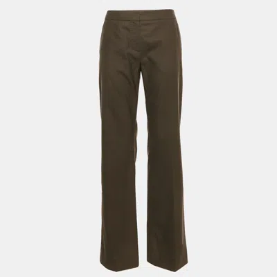 Pre-owned Max Mara Brown Wool Blend Formal Trousers S
