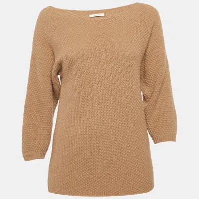 Pre-owned Max Mara Brown Wool Blend Sweater Top M