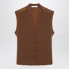 Max Mara Wool-cashmere Gilet In Brown