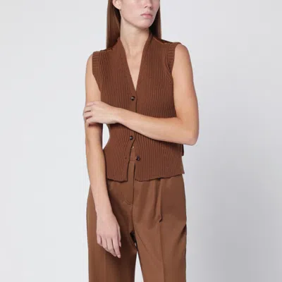 Max Mara Brown Wool-cashmere Gilet