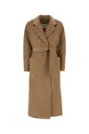 Max Mara Camel Wool Locri Coat In Brown