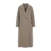 Max Mara Enzo Beige Virgin Wool Coat In Gray