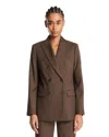 Max Mara Brown Wool Double-breasted Blazer In Brown Marrone   #3d322d