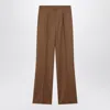 Max Mara Brown Wool Gabardine Trousers In Brown