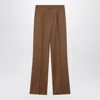 Max Mara Canes Wool Gabardine Pants In Brown