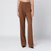 Max Mara Brown Wool Gabardine Trousers In Brown