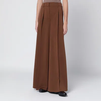 Max Mara Brown Wool Jersey Trousers