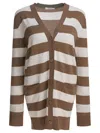 Max Mara Striped Longline Knitwear Front Pockets In Multi