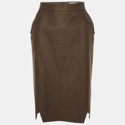 Pre-owned Max Mara Brown Wool Pencil Skirt M