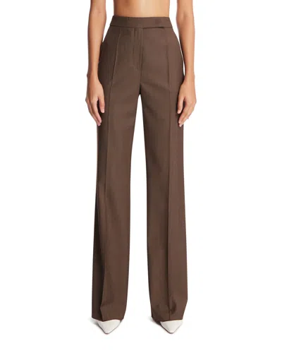 Max Mara Brown Wool Trousers In Brown Marrone   #3d322d
