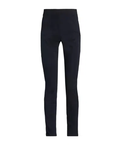 Max Mara Brushed Synthetic Leggings In Black
