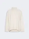 Max Mara Brushed Wool Polo-neck Sweater In White