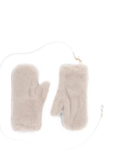 Max Mara Brushed-knit Gloves In Transparent