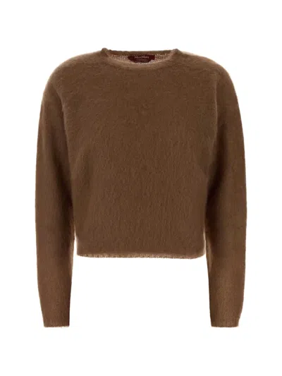 Max Mara Brushed-knit Sweater In Brown