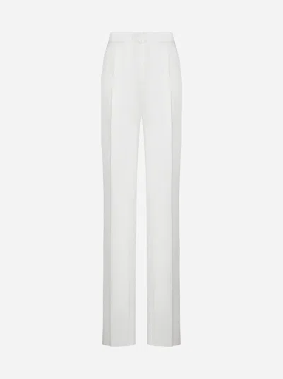 Max Mara Brusson Linen Trousers In White