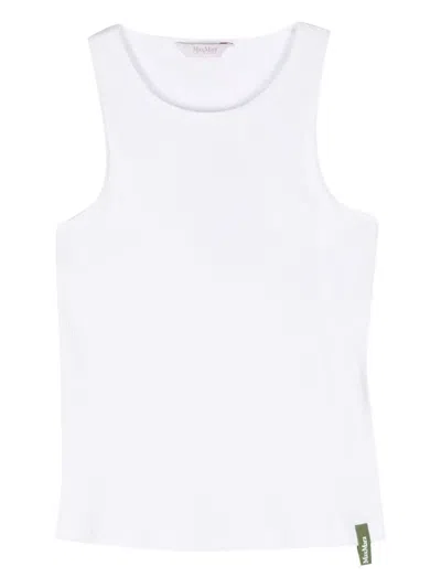 Max Mara Brusson Ribbed Top In White