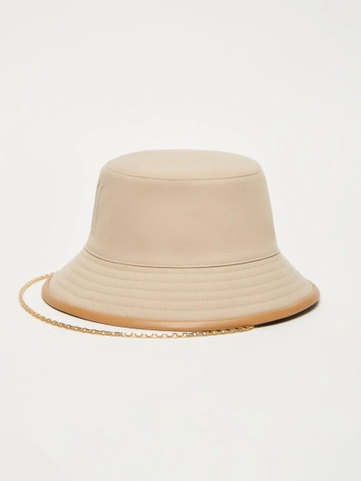 Max Mara Bucket Hat In Water-resistant Gabardine In Sand