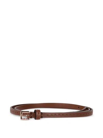 Max Mara Buckle-detail Belt In Brown