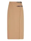 Max Mara Buckle-detail Midi Skirt In Multi