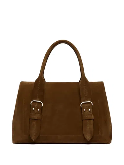 Max Mara Buckle-detail Suede Handbag