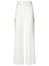 Max Mara Pantalone Edda In Cotone Stretch Bianco Donna In Bianco