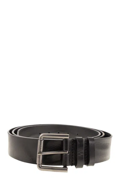 Max Mara Buckle40xlong - Long Leather Belt In Black