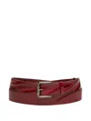 Max Mara Extra-long Belt With Double Loop And Shaped Tip. In Red