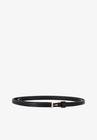 Max Mara Buckled Leather Belt In Black