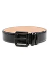 Max Mara Buckled Leather Belt In Black