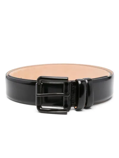 Max Mara Buckled Leather Belt In Black