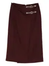 Max Mara Buckled Wrap Skirt In Burgundy