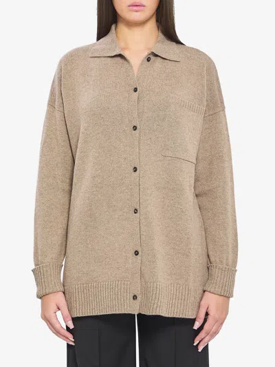 Max Mara Bull Cardigan In Cashmere In Neutral