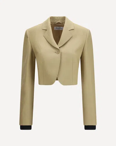Max Mara Buono Linen Jacket In Neutral