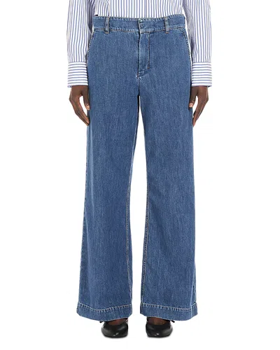 Max Mara Buono Wide Leg Jeans In Ultramarine