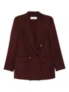 Max Mara Double-breasted Wool Blazer Jackets Bordeaux In Burgundy