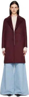 Max Mara Burgundy Agenda Coat In Burgundy