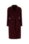 Max Mara Burgundy Cashmere And Wool Canneti Coat