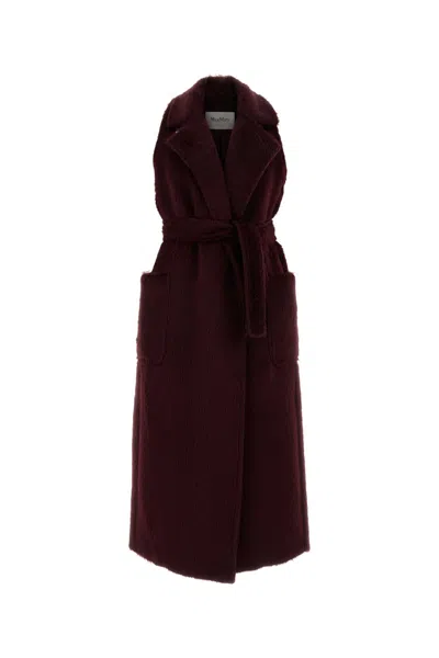 Max Mara Burgundy Eco Fut Abbozzi1234 Vest In Red