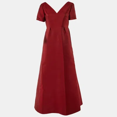 Pre-owned Max Mara Burgundy Satin Gown L