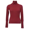 Max Mara Burgundy Turtleneck Sweater In Red Wool In Red