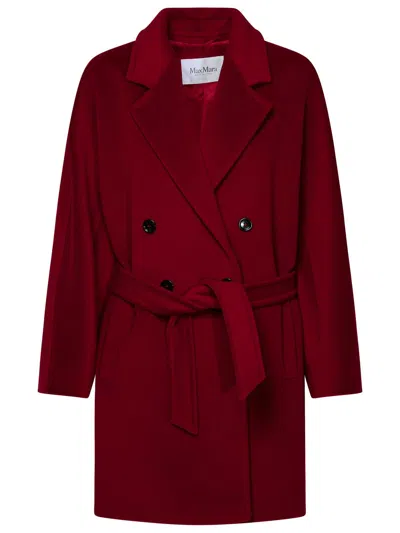 Max Mara Double-breasted Belted Coat In Red