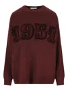 Max Mara Burgundy Wool Blend Fido Sweater In Brown