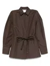 Max Mara Linen And Silk Blend Jacket In Brown
