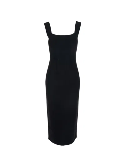 Max Mara Bustier-style Sleeveless Midi Dress In Black