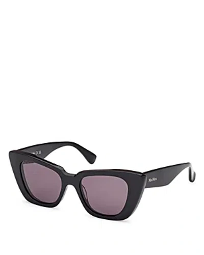 Max Mara Butterfly Sunglasses, 50mm In Black/purple Solid