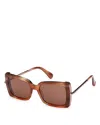 Max Mara Roquebrune Square Frame Sunglasses In Brown