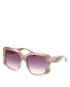 Max Mara Glimpse Acetate Butterfly Sunglasses In Beige/purple Mirrored Gradient